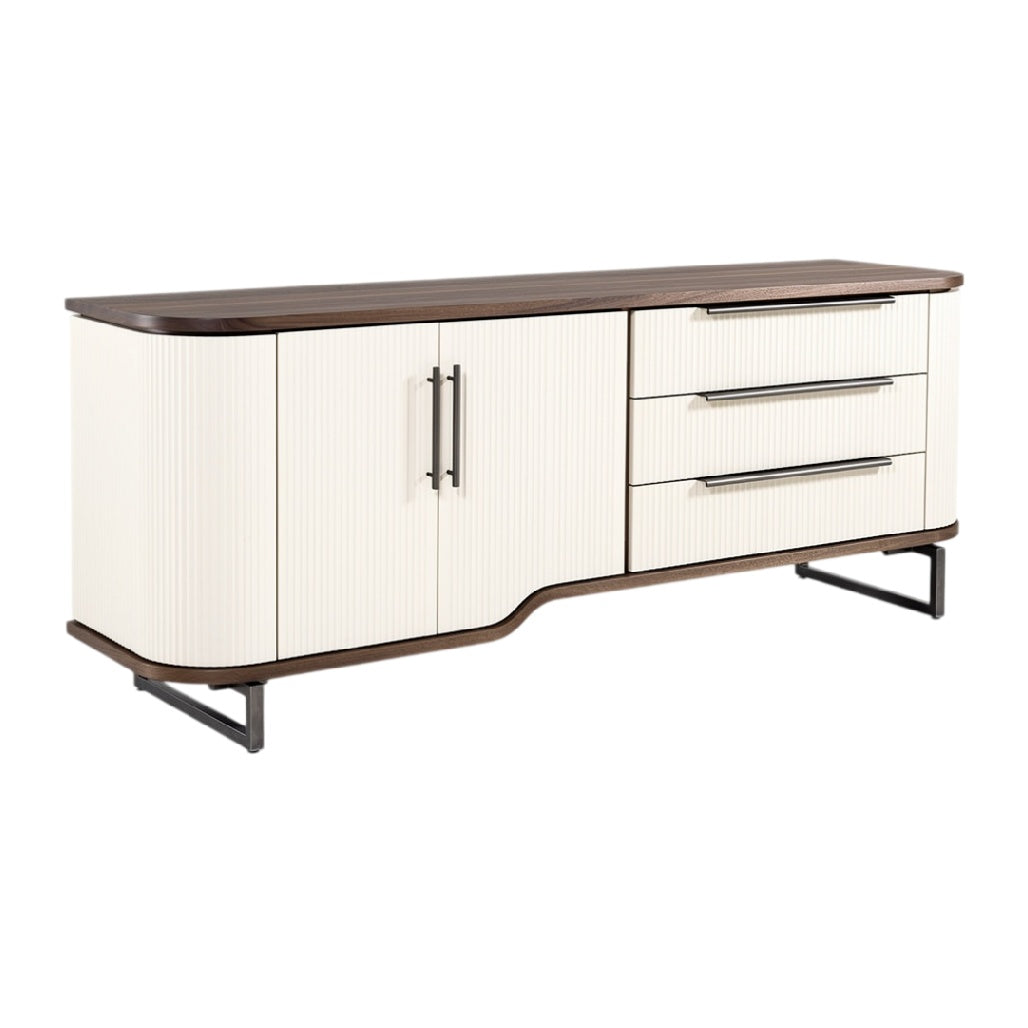 **Meuble TV moderne avec finition en bois et design épuré**