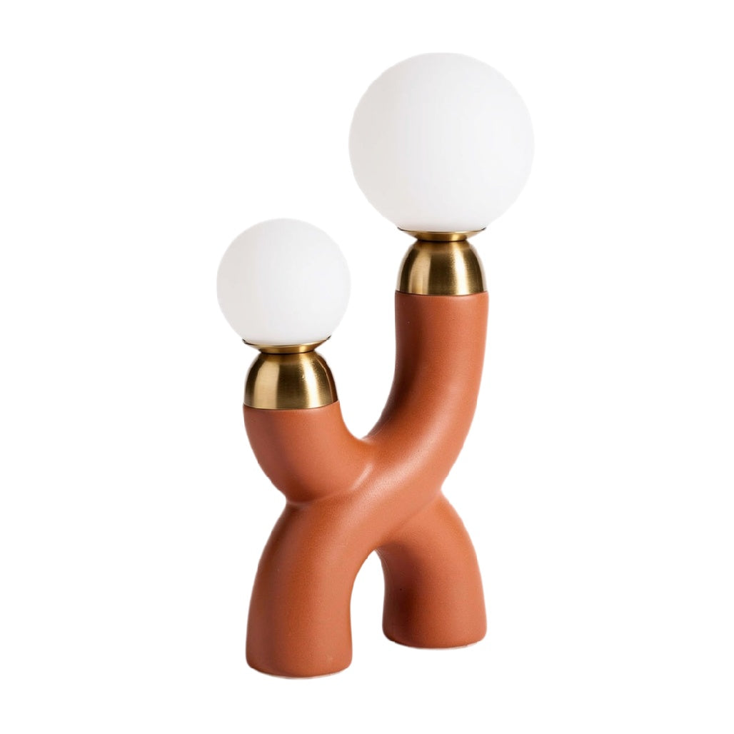 **Lampe de table en céramique avec diffuseurs sphériques**